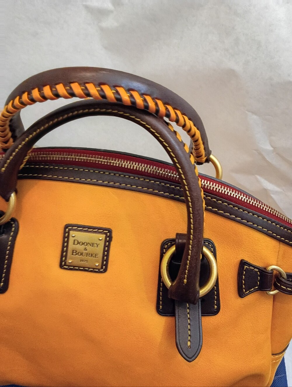 Dooney & Bourke Florentine Leather Satchel with Tassel - Picture 13 of 15